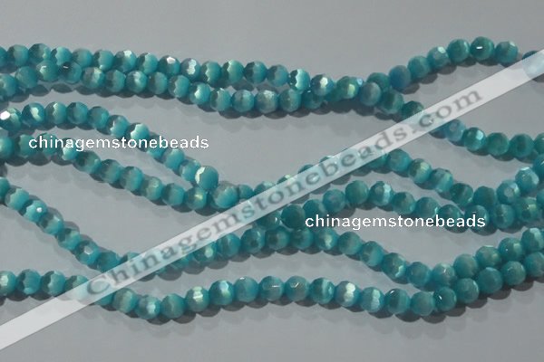 CCT362 15 inches 6mm faceted round cats eye beads wholesale