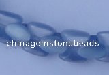 CCT37 14.5 inches 6*10mm drum-shaped light blue cats eye beads