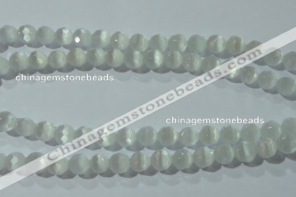 CCT371 15 inches 8mm faceted round cats eye beads wholesale