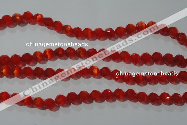 CCT374 15 inches 8mm faceted round cats eye beads wholesale