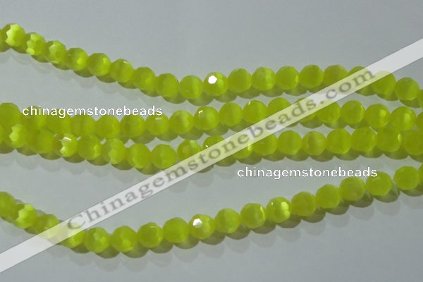 CCT375 15 inches 8mm faceted round cats eye beads wholesale