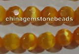 CCT378 15 inches 8mm faceted round cats eye beads wholesale