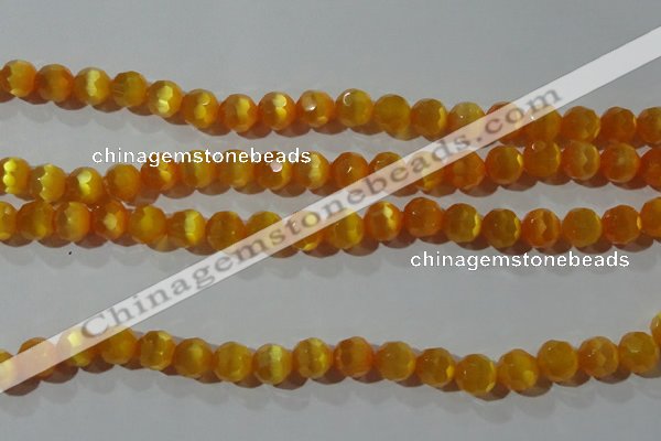 CCT378 15 inches 8mm faceted round cats eye beads wholesale