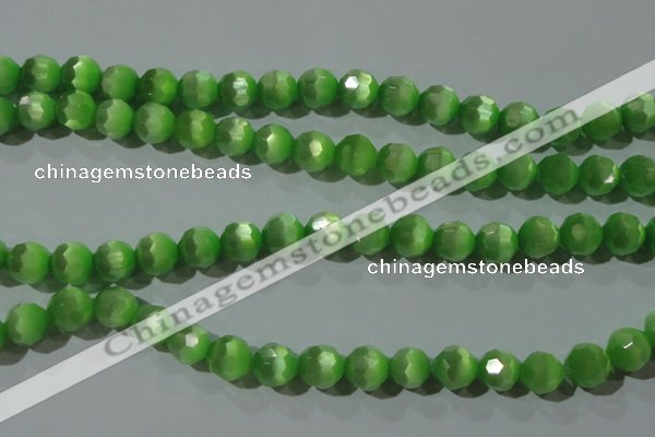 CCT379 15 inches 8mm faceted round cats eye beads wholesale