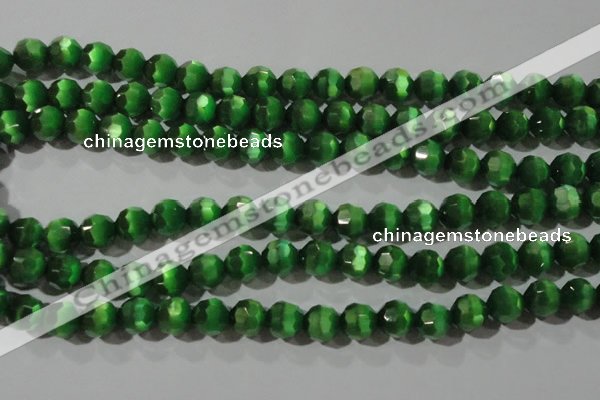 CCT380 15 inches 8mm faceted round cats eye beads wholesale