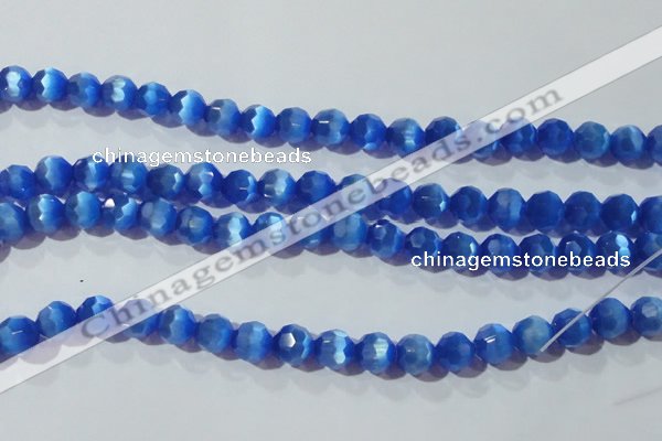 CCT383 15 inches 8mm faceted round cats eye beads wholesale