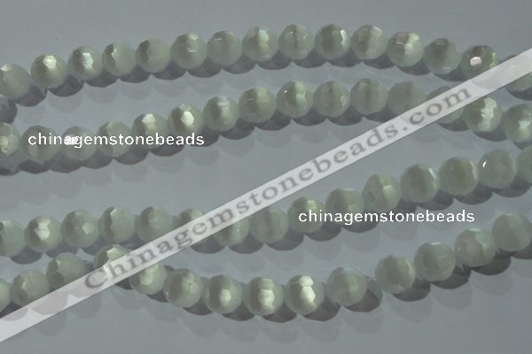 CCT390 15 inches 10mm faceted round cats eye beads wholesale