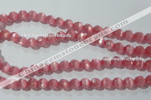 CCT391 15 inches 10mm faceted round cats eye beads wholesale