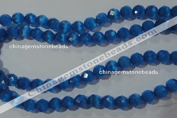 CCT392 15 inches 10mm faceted round cats eye beads wholesale