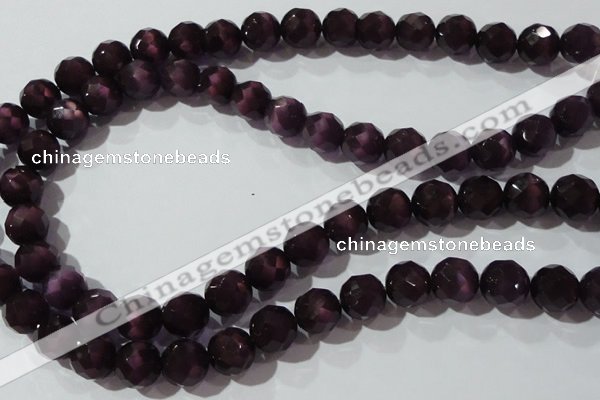 CCT397 15 inches 10mm faceted round cats eye beads wholesale