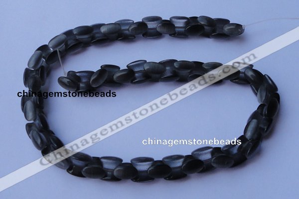 CCT40 14.5 inches 6*10mm drum-shaped black cats eye beads wholesale