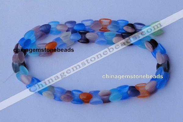 CCT41 14.5 inches 6*10mm drum-shaped multi color cats eye beads