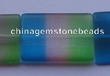 CCT45 15 inches 25*35mm flat rectangle mix color cats eye beads