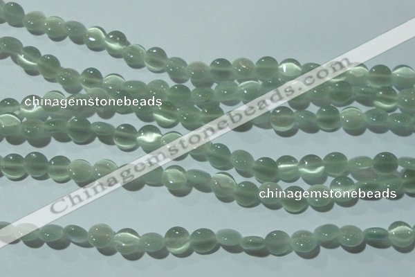 CCT451 15 inches 6mm flat round cats eye beads wholesale