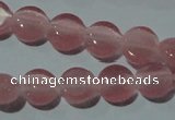 CCT452 15 inches 6mm flat round cats eye beads wholesale