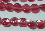 CCT453 15 inches 6mm flat round cats eye beads wholesale