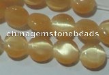 CCT456 15 inches 6mm flat round cats eye beads wholesale