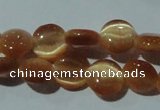 CCT457 15 inches 6mm flat round cats eye beads wholesale