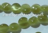 CCT459 15 inches 6mm flat round cats eye beads wholesale