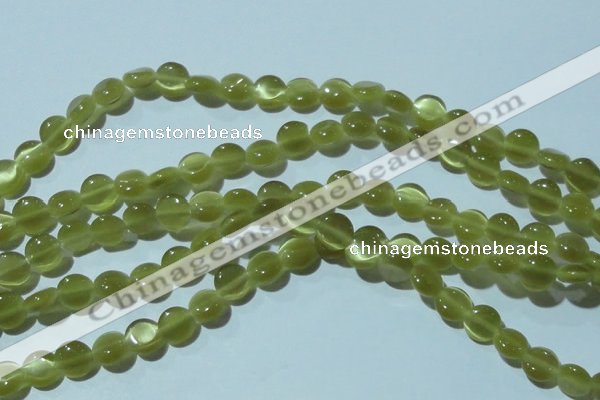 CCT459 15 inches 6mm flat round cats eye beads wholesale