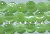 CCT460 15 inches 6mm flat round cats eye beads wholesale