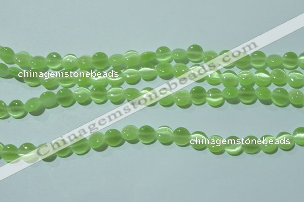 CCT460 15 inches 6mm flat round cats eye beads wholesale