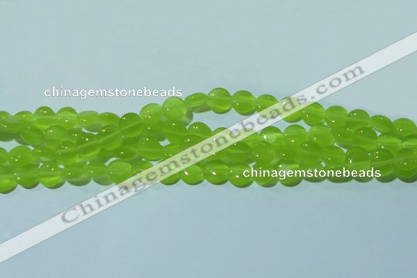 CCT461 15 inches 6mm flat round cats eye beads wholesale