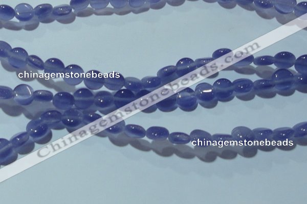 CCT465 15 inches 6mm flat round cats eye beads wholesale