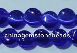 CCT466 15 inches 6mm flat round cats eye beads wholesale