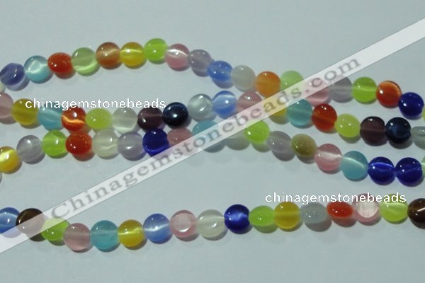 CCT467 15 inches 6mm flat round cats eye beads wholesale