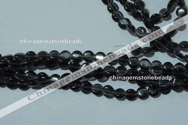 CCT469 15 inches 6mm flat round cats eye beads wholesale
