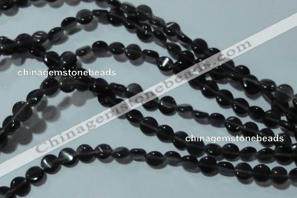 CCT470 15 inches 6mm flat round cats eye beads wholesale