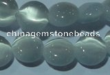 CCT482 15 inches 8mm flat round cats eye beads wholesale