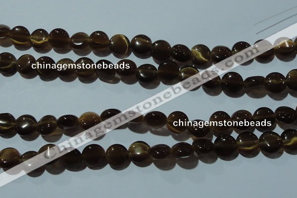 CCT489 15 inches 8mm flat round cats eye beads wholesale