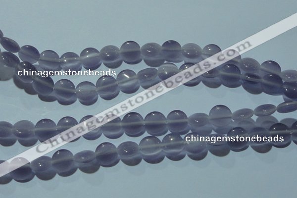 CCT490 15 inches 8mm flat round cats eye beads wholesale