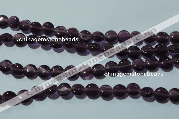 CCT491 15 inches 8mm flat round cats eye beads wholesale