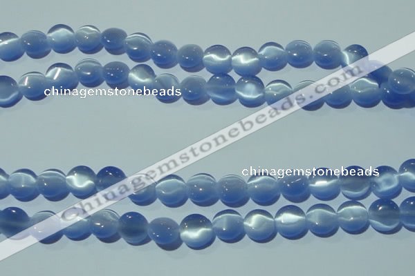 CCT493 15 inches 8mm flat round cats eye beads wholesale