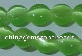 CCT496 15 inches 8mm flat round cats eye beads wholesale