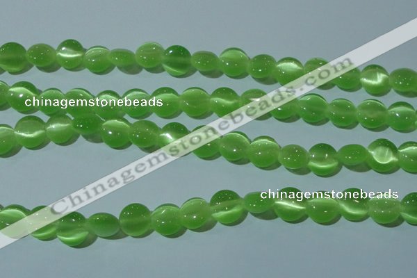 CCT496 15 inches 8mm flat round cats eye beads wholesale