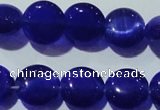 CCT498 15 inches 8mm flat round cats eye beads wholesale