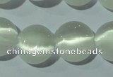 CCT510 15 inches 10mm flat round cats eye beads wholesale