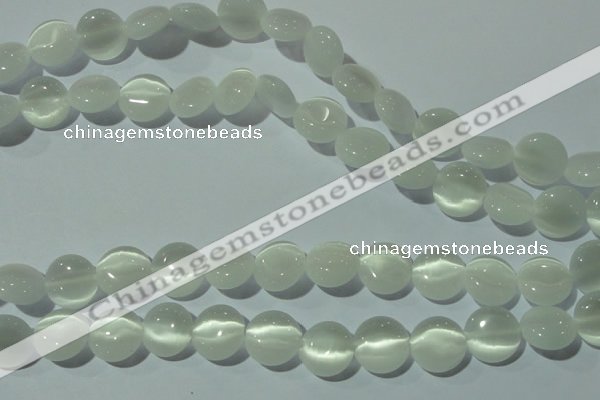 CCT510 15 inches 10mm flat round cats eye beads wholesale