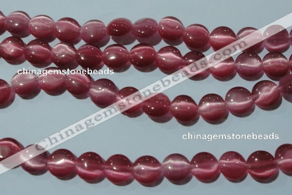 CCT513 15 inches 10mm flat round cats eye beads wholesale