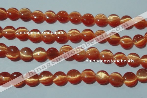 CCT514 15 inches 10mm flat round cats eye beads wholesale