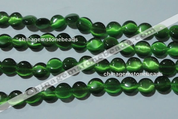 CCT523 15 inches 10mm flat round cats eye beads wholesale