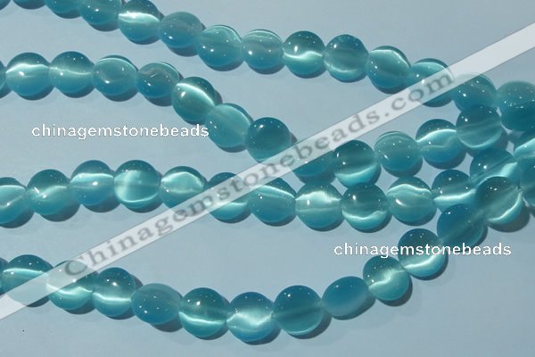 CCT524 15 inches 10mm flat round cats eye beads wholesale