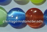 CCT526 15 inches 10mm flat round cats eye beads wholesale