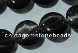 CCT529 15 inches 10mm flat round cats eye beads wholesale