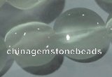 CCT570 15 inches 14mm flat round cats eye beads wholesale