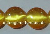 CCT571 15 inches 14mm flat round cats eye beads wholesale